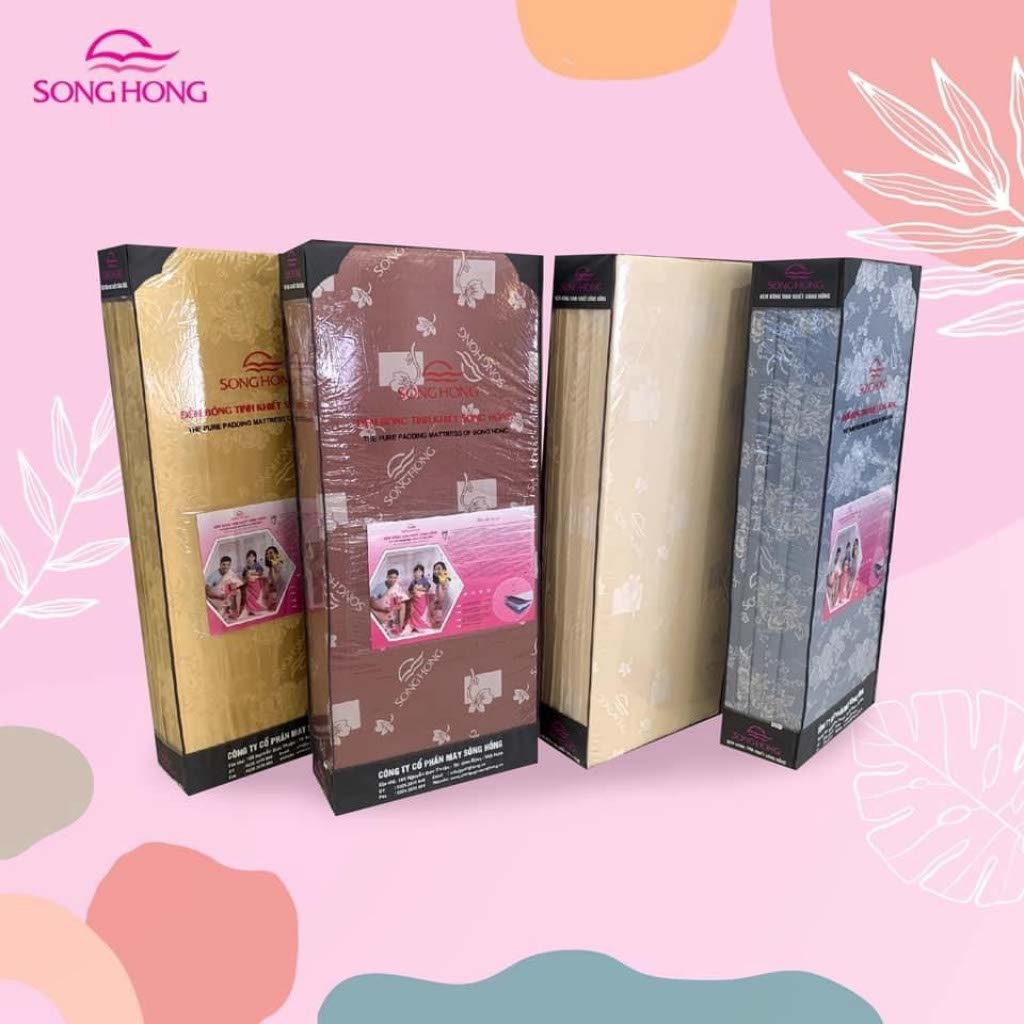 đệm bông ép sông hồng vải gấm 3 mảnh