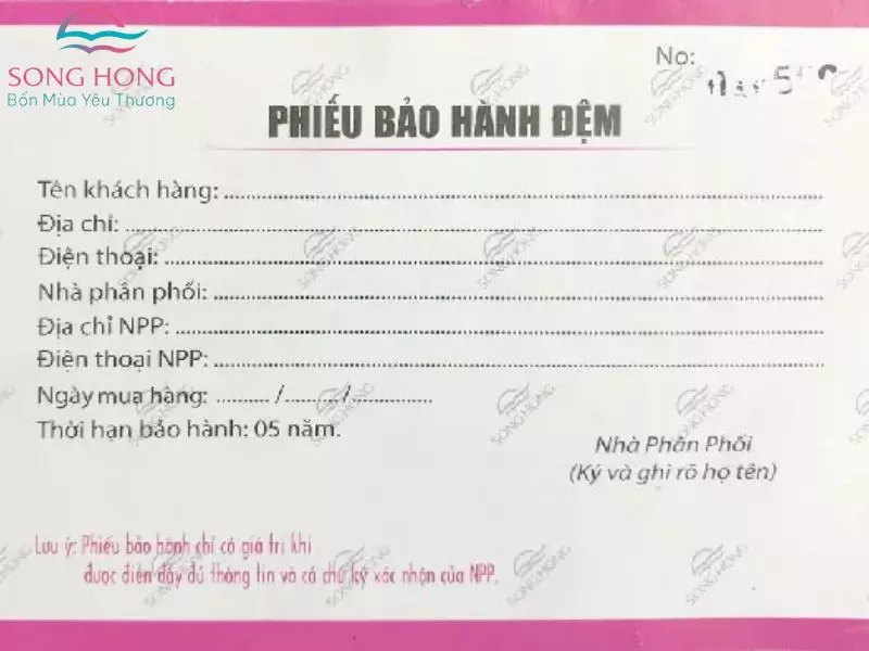 Phân biệt hàng thật - giả bằng phiếu bảo hành đệm