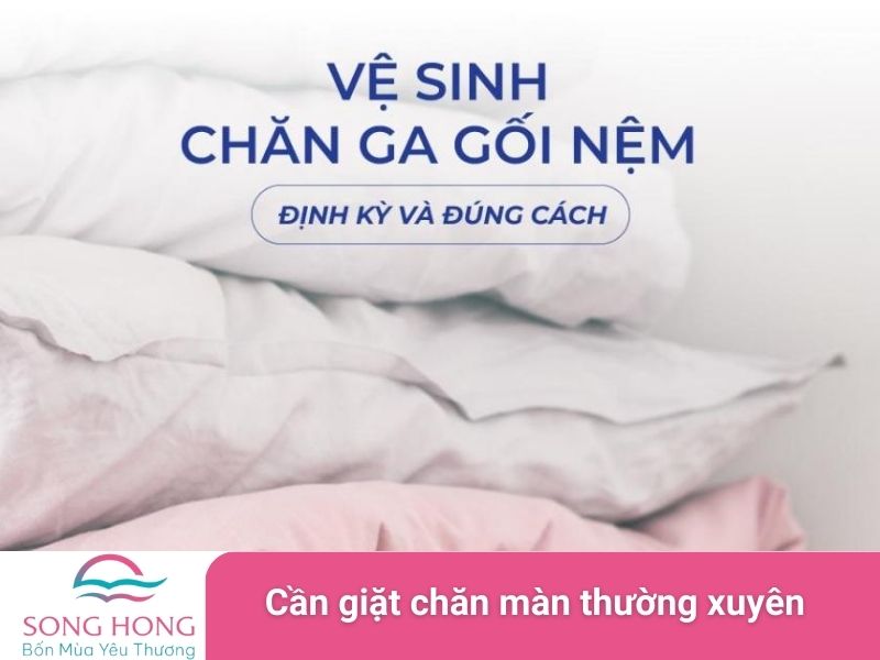 Việc vệ sinh ga giường thường xuyên sẽ giúp bạn có một bộ ga giường luôn sạch sẽ