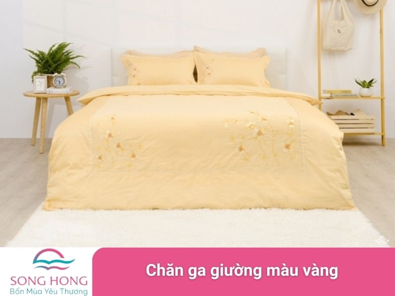 chăn ga giường màu vàng