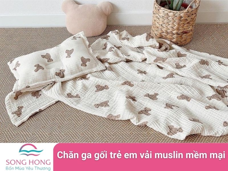 chăn ga gối vải muslin mềm mại