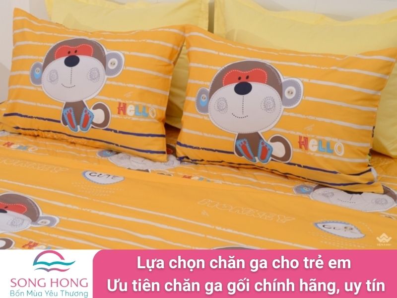 lựa chọn chăn ga gối cho trẻ em ưu tiên chăn ga gối chính hãng