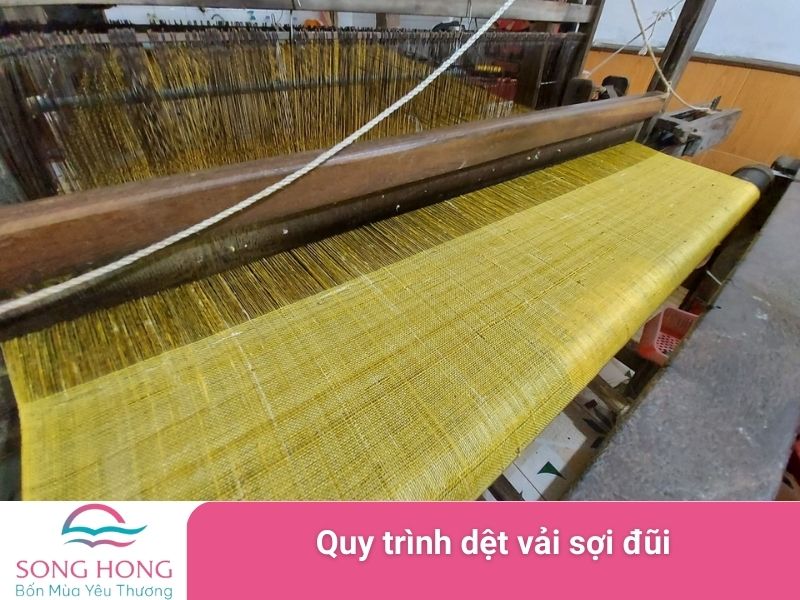 quy trình dệt vải sợi đũi