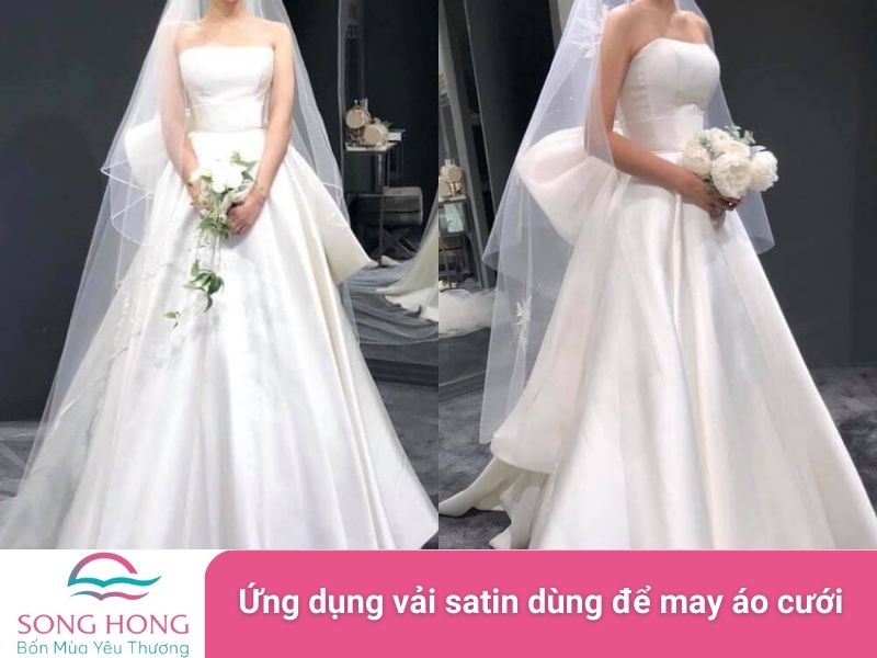 ứng dụng vải satin dùng để may áo cưới